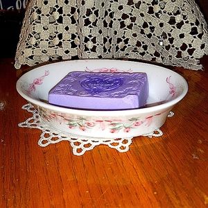 Porcelain Eileen west rose bud soap dish vintage